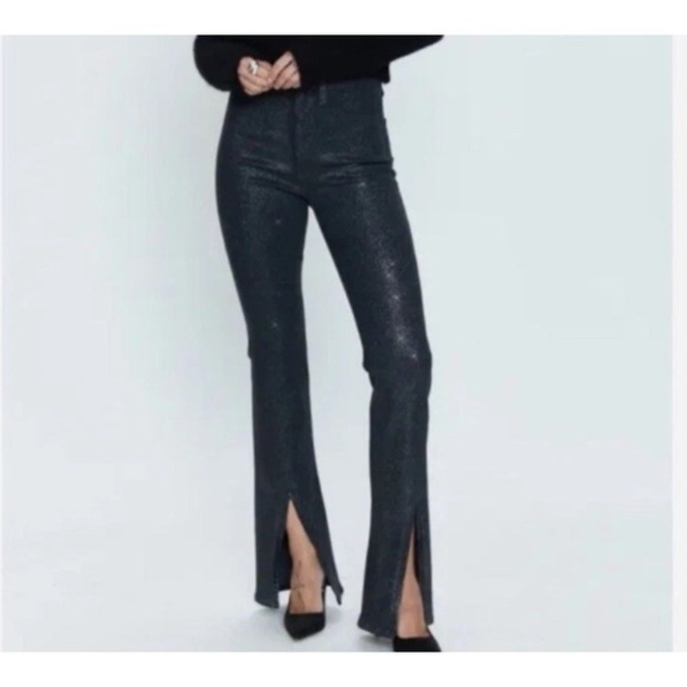 Pistola Jeans Black Stargaze Colleen High Rise Slim Boot Split Hem Pants Size 27